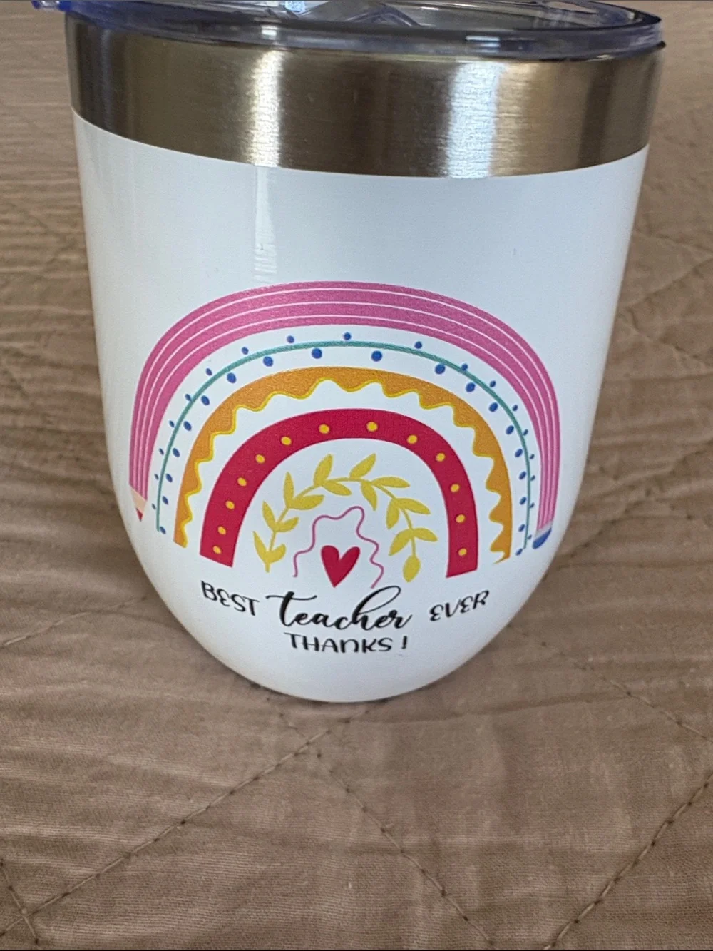 NWOT!! TEACHER GIFT SET: ZIP TOTE, ZIP POUCH, DRINK TUMBLER & BASKET FOR IT ALL!
